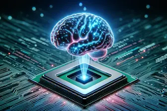 AI services thumbnail: a floating brain hovering over a CPU